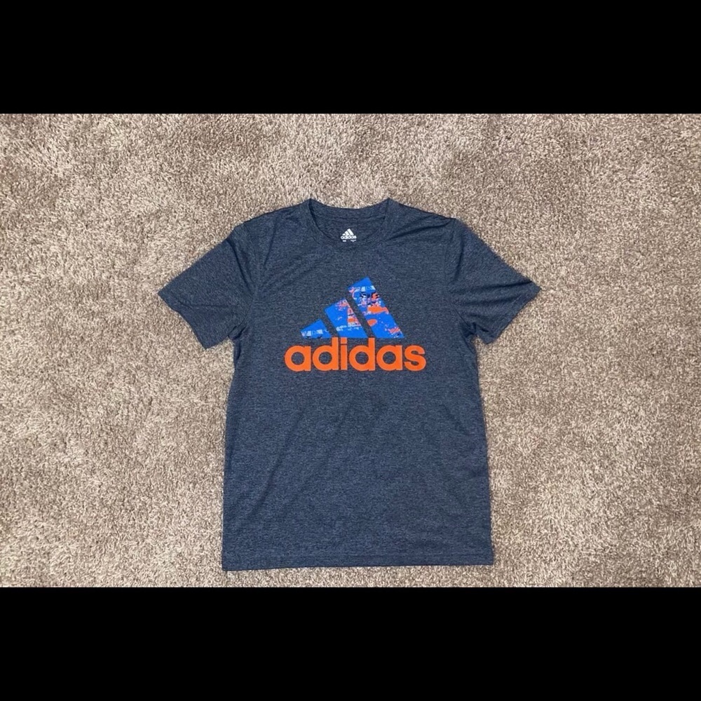Adidas T shirt for men orange and grey. Nice!